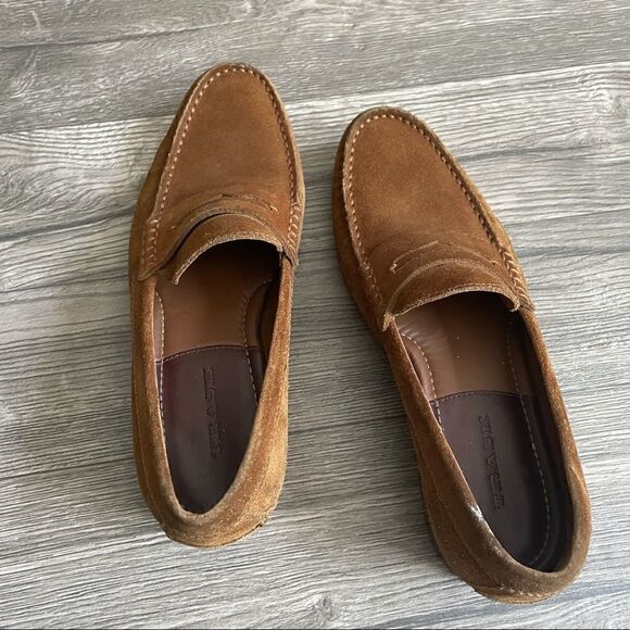 Trask “Sadler” Suede Leather Brown Penny Loafer main image 12